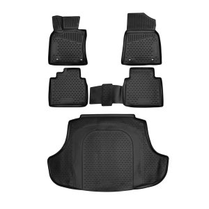 Lexus ES Floor-Trunk Mats Kit - Omac - 3D - Black - 2018